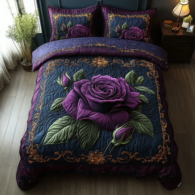 Vuodevaatesetti - Violetti ruusu